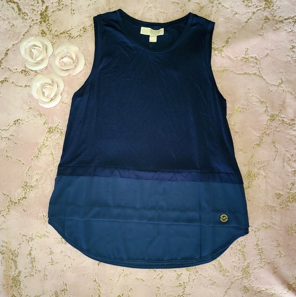 Michael Kors tank top sheer bottom M